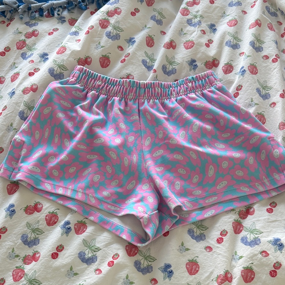 Frankie’s Bikinis Pink and Blue floral Shorts